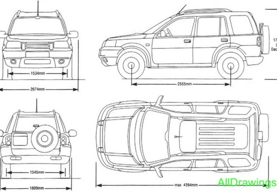 Landrover Freelander - drawings (drawings) of the car